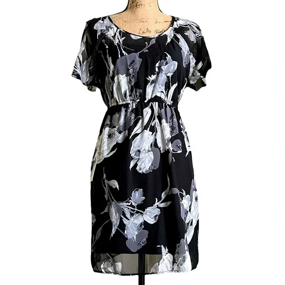 Xhilaration Floral Print & Black Shell Lining Dress XS - Picture 6 of 16